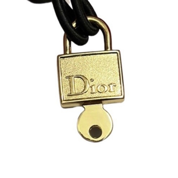 DIOR Keychain Lock n Key Handbag Charm, Bracelet, Gold-tone Metal, Black Band - Picture 3 of 7